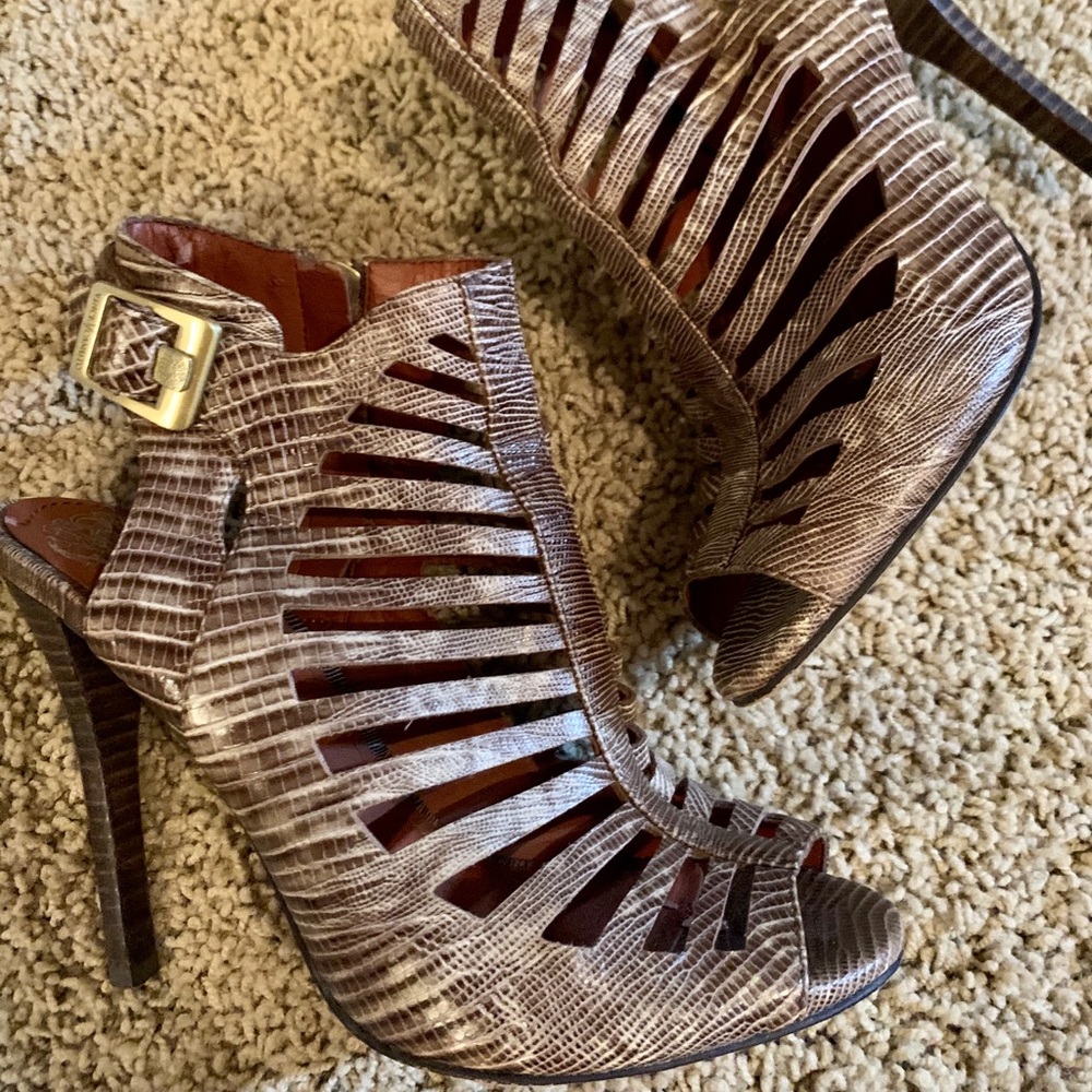 Vince Camuto leather open toe booties